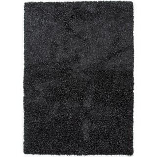 Gray/Black Solid Polyester Shag Rug (2' x 3') JRCPL Accent Rugs