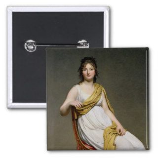 Portrait of Madame Raymond de Verninac  1798 99 Pinback Buttons