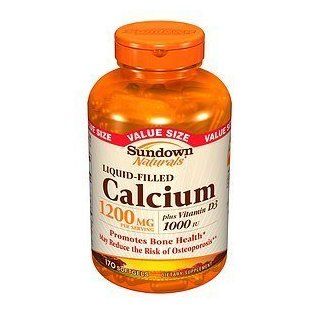 Sundown 1200 mg Calcium Plus Vitamin D Liquid Filled Softgel   170 per pack    1 each. Health & Personal Care