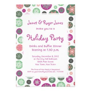 Elegant Christmas Snowflakes Holiday Party Personalized Announcement