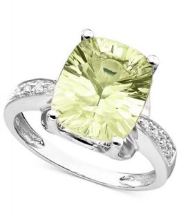 14k White Gold Ring, Green Quartz (4 3/8 ct. t.w.) and Diamond Accent   Rings   Jewelry & Watches