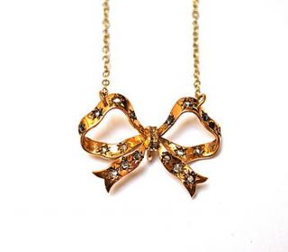 victorian diamond bow necklace by florence b. jewellery