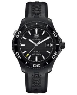 TAG Heuer Mens Swiss Automatic Aquaracer 500m Calibre 5 Black Rubber Strap Watch 41mm WAK2180.FT6027   Watches   Jewelry & Watches
