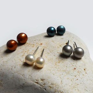 freshwater pearl studs by sonja bessant jewellery