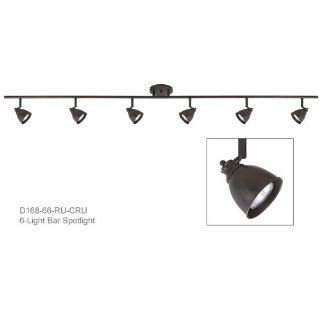 6 Light Bar Track Lighting in Rust with Metal Cone Shade D168 66 RU CRU   Close To Ceiling Light Fixtures  