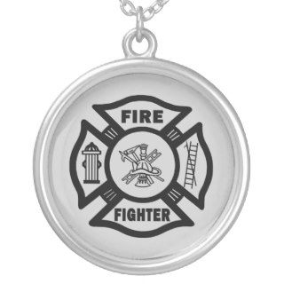 Fire Fighter Maltese Personalized Necklace