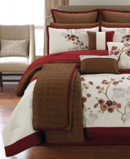 CLOSEOUT Ava 8 Piece Embroidered Comforter Sets   Bed in a Bag   Bed & Bath