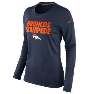 Denver Bronco Clothing  Nike Denver Broncos Ladies Broncos Stampede Local Long Sleeve T Shirt   Navy Blue  Sports Fan Apparel  Sports & Outdoors