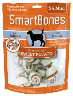 SmartBones Sweet Potato Dog Chew, Mini, 24 count  Pet Snack Treats 
