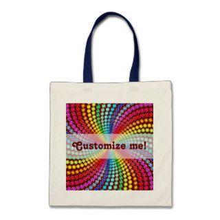 Retro Rainbow Gem Swirl Design Tote Bag