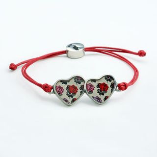 rose double heart friendship bracelet by very beryl