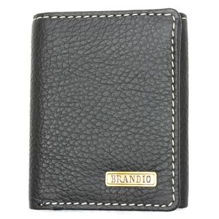 Brandio Men's Black Leather Tri fold Wallet Brandio Men's Wallets