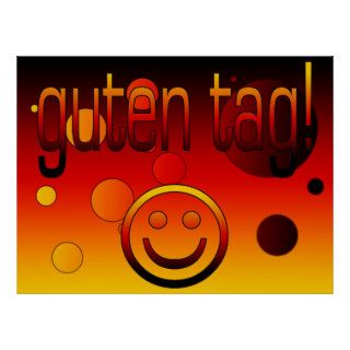German Gifts  Hello / Guten Tag + Smiley Face Poster