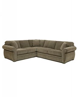 Devon Fabric Sectional Sofa, 2 Piece 111W x 98D x 29H   Furniture