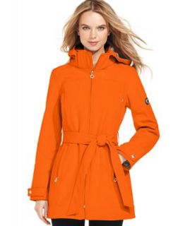 Calvin Klein Coat, Hooded Belted Soft Shell   Coats   Women