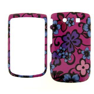 AT&T BLACKBERRY TORCH 9800 HAWAIIAN FLOWERS ON PINK HARD PROTECTOR COVER CASE/SNAP ON PERFECT FIT Cell Phones & Accessories