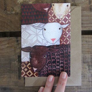 recycled sheep greeting card by stephanie cole design