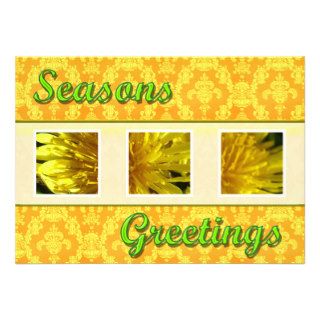 Season's greetings wild dandelion flowers custom announcement