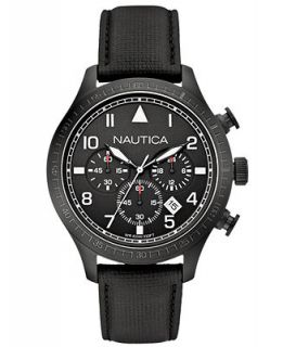 Nautica Watch, Mens Chronograph Black Polyurethane Strap 44mm N18685G   Watches   Jewelry & Watches