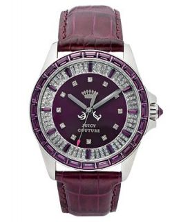 Juicy Couture Watch, Womens Stella Eggplant Embossed Leather Strap 40mm 1901059   Watches   Jewelry & Watches