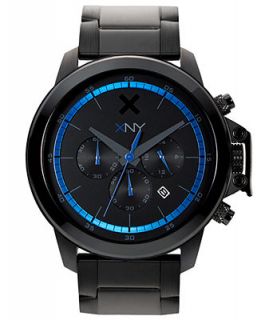 XNY Watch, Mens Chronograph Urban Expedition Black Ion Finish Stainless Steel Bracelet 48mm BV8037X1   Watches   Jewelry & Watches