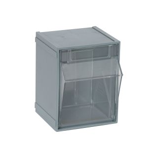 Quantum Storage Clear Tip Out Storage Bins — 4in. x 4 1/2in. x 6in. Size, Gray  Tip Out Bins