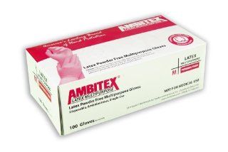 Ambitex Disposable Latex Powder Free Gloves (10 Boxes of 100, 1000 Total Gloves) Health & Personal Care