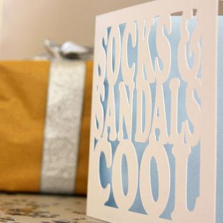 'socks and sandals cool' card by whole in the middle