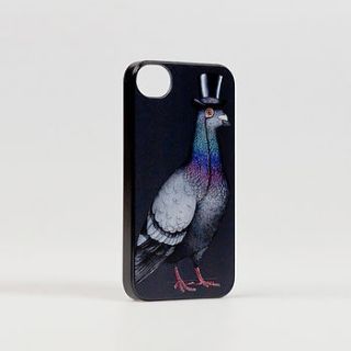 top hat pigeon iphone cover by monster threads
