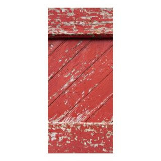 Red Painted Wooden Barn Door Rack Card Design