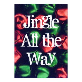 Jingle All the Way Red & Green Bells Invitation