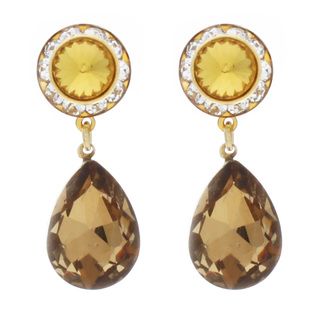 NEXTE Jewelry Brown and Canary Yellow Rhinestone Dangle Earrings NEXTE Jewelry Fashion Earrings