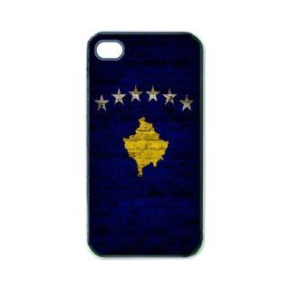 Flag of Kosovo Brick Wall Design iPhone 4s Black Case Cell Phones & Accessories