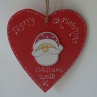personalised santa christmas decoration by kitty's