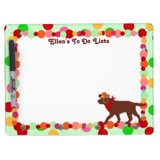Chocolate Labrador Cowboy Cartoon Dry Erase Boards