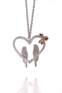 silver love birds heart pendant by amanda coleman