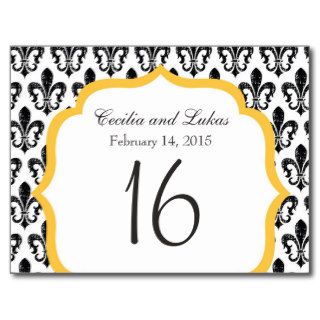 Wedding Table Number  New Orleans  Gold Postcards