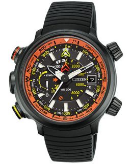Citizen Mens Chronograph Eco Drive Promaster Altichron Black Rubber Strap Watch 50mm BN5035 02F   Watches   Jewelry & Watches