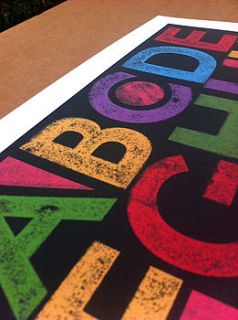 personalised alphabet block print by pepper print shop