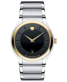 Movado Mens Swiss Quadro Two Tone Stainless Steel Bracelet Watch 38mm 0606480   A Exclusive   Watches   Jewelry & Watches