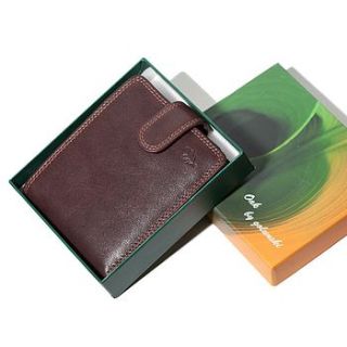 oak flap over leather wallet by adventure avenue