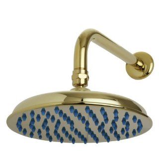 Kingston Brass K158A2CK Rainshower 8 inch Diameter Brass Showerhead with 12 inch Shower Arm, Polished Brass   Shower Arms And Slide Bars  