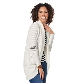 Meesh & Mia Women's NFL Circular Cardigan with Ribbed Trim   Cowboys   Eagl