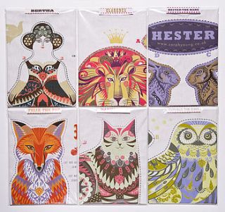 oswald the owl tea towel or cut and sew kit by sarah young