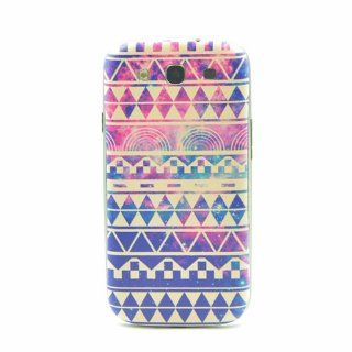 Hipstr Nebula & white Aztec Mayan Andes Tribal Purple Pattern Replacement Battery Cover Plastic Back Housing Door for Samsung Galaxy SIII S3 I9300 Cell Phones & Accessories