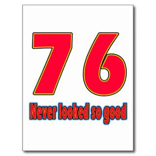 76 never looked so good birthday designs postcard