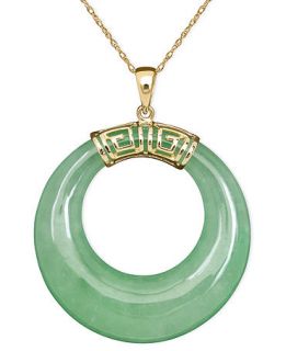 10k Gold Necklace, Jade Circle Pendant   Necklaces   Jewelry & Watches