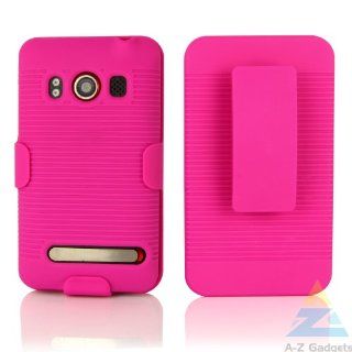A Z Gadgets Hot Pink Holster Combo Case for Sprint HTC EVO 4G Hot Pink shell case and a holster belt clip Cell Phones & Accessories