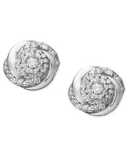 Wrapped in Love™ Diamond Earrings, Sterling Silver Pave Diamond Stud Earrings (1/4 ct. t.w.)   Jewelry & Watches