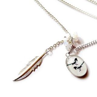 'two for joy' magpie necklace by the mymble's daughter